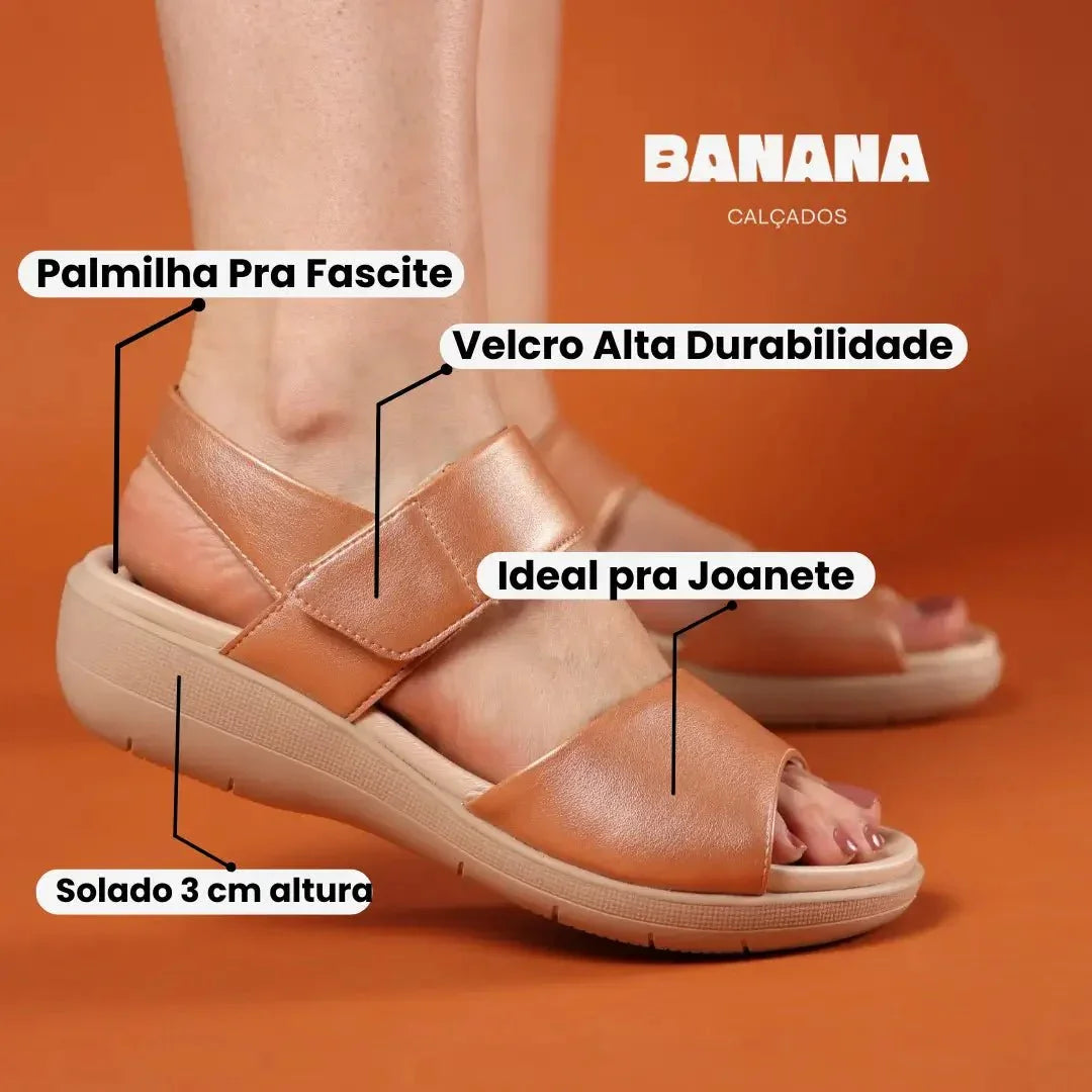 SANDALIA ULTRACONFORTO DE VELCRO MARLLY - Banana Calçados -